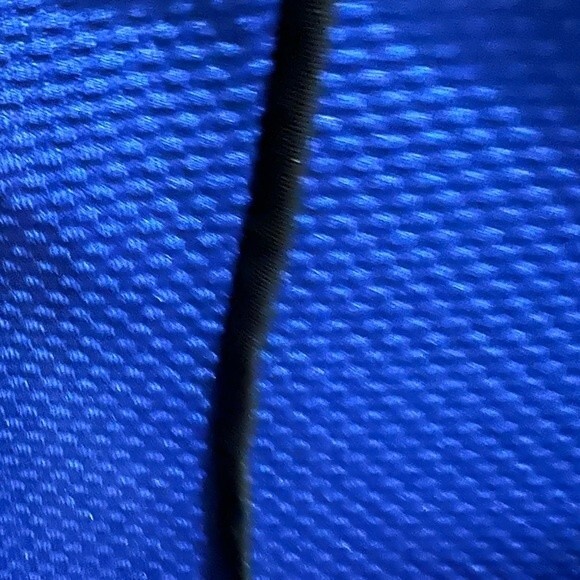 Royal blue with black piping textured dress size small - Picture 8 of 10